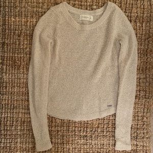 Abercrombie & Fitch Cream and Gold Sweater